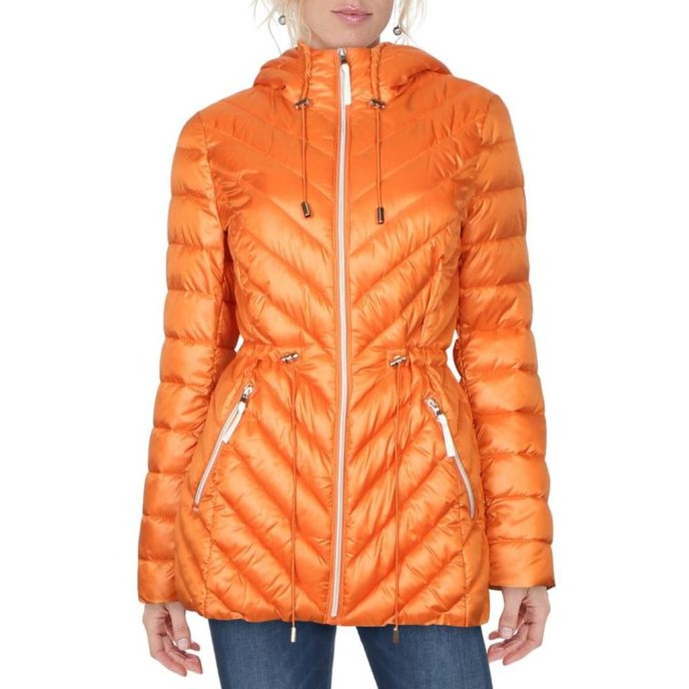 French Connection Women's Packable Puffer Anorak Hooded Jacket
